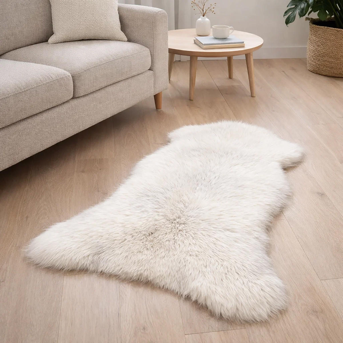 FELL Öko Lammfell Schaffell Hellgrau Töne wählbar ca. 135 cm - Hellgrau, Fell (80/135cm) - Provellus