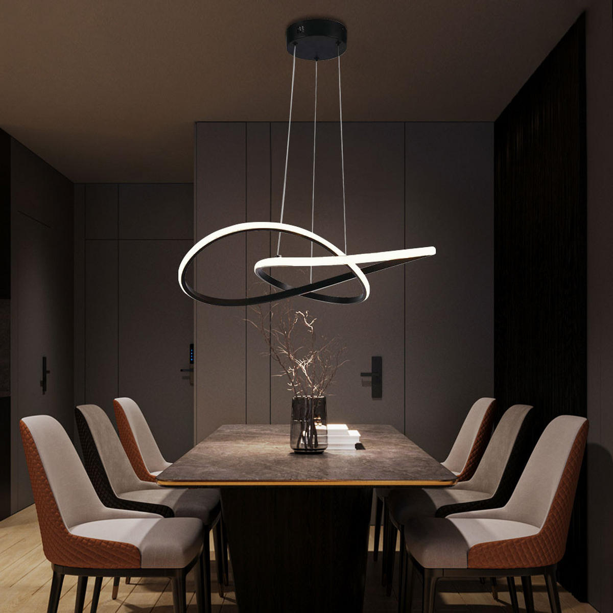 LED HÄNGELEUCHTE Metall Schwarz - Schwarz, Metall (50/50/100cm)