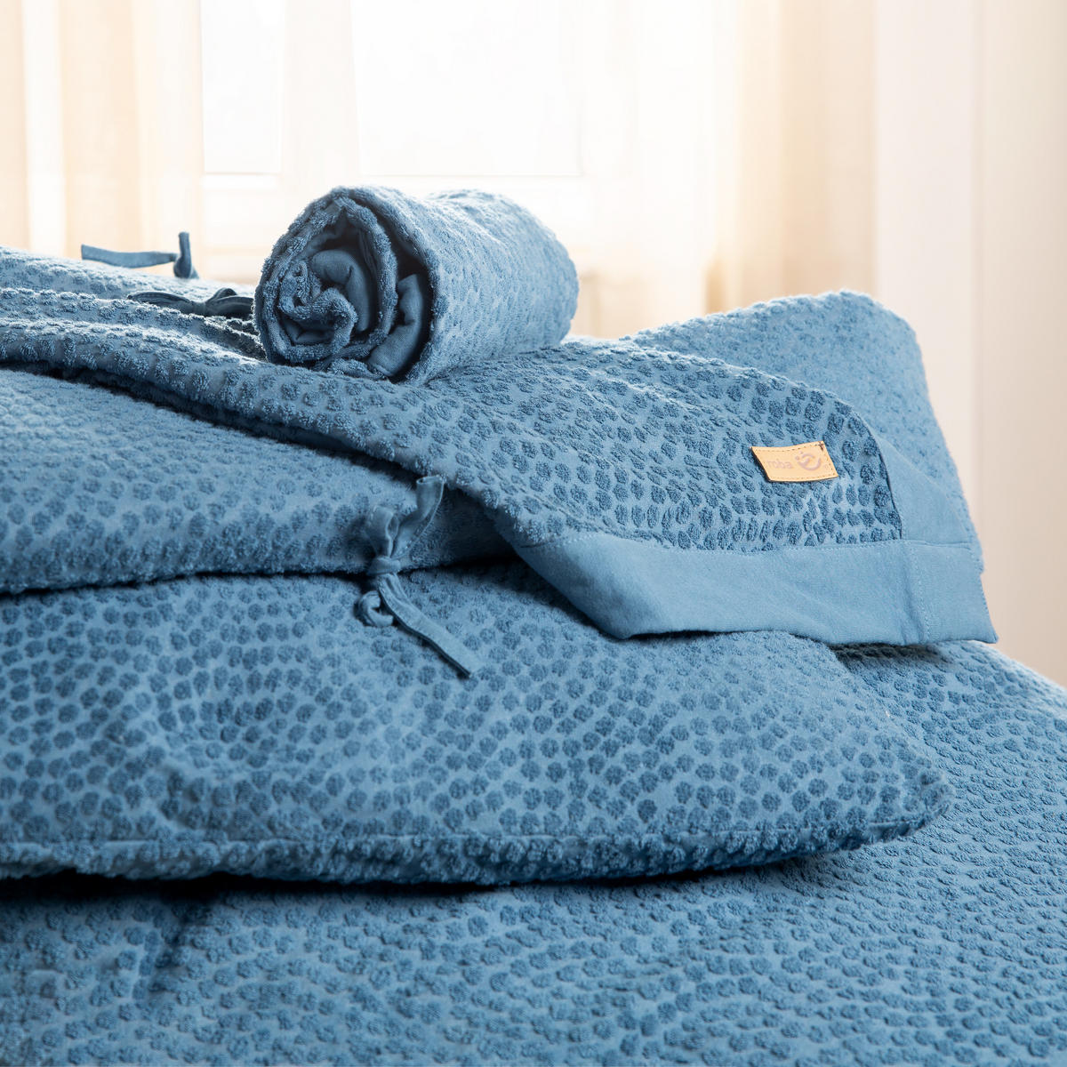 BABYBETTWÄSCHE 100x135 cm Seashells indigo - Blau, Textil (100/135cm) - Roba