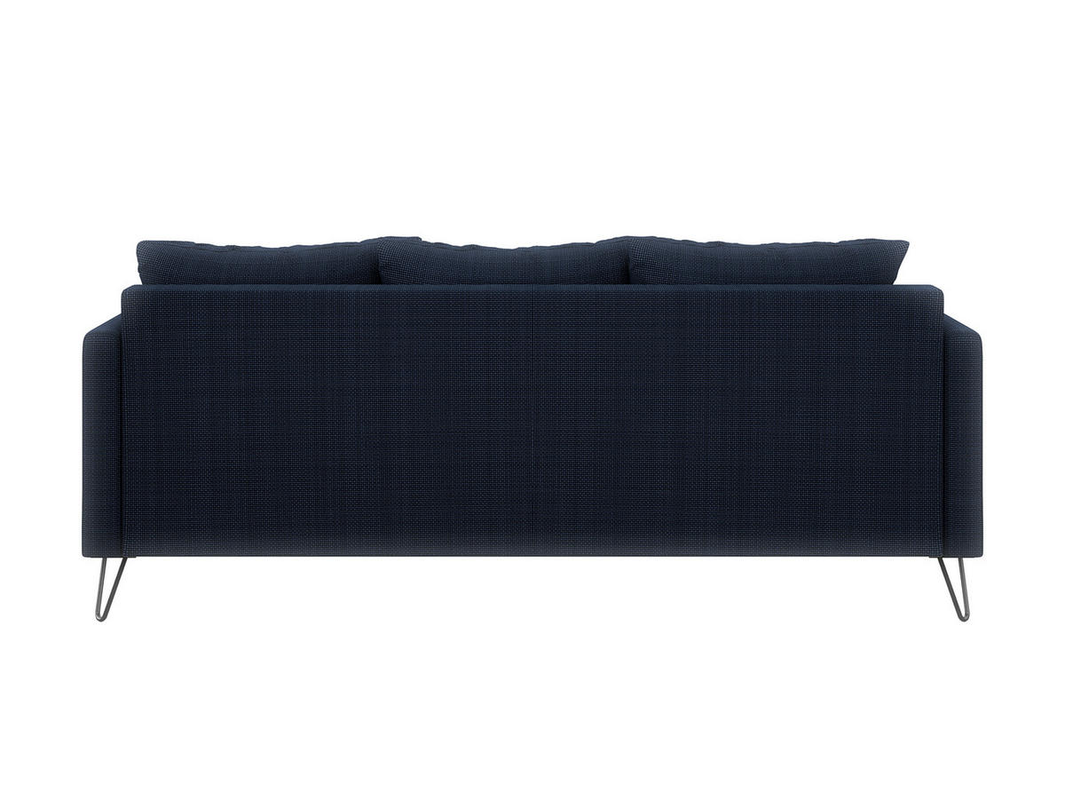 3-SITZER-SOFA Harmony Marineblau Chenille - Blau/Schwarz, Textil/Metall (200/85/100cm) - S-Style Möbel