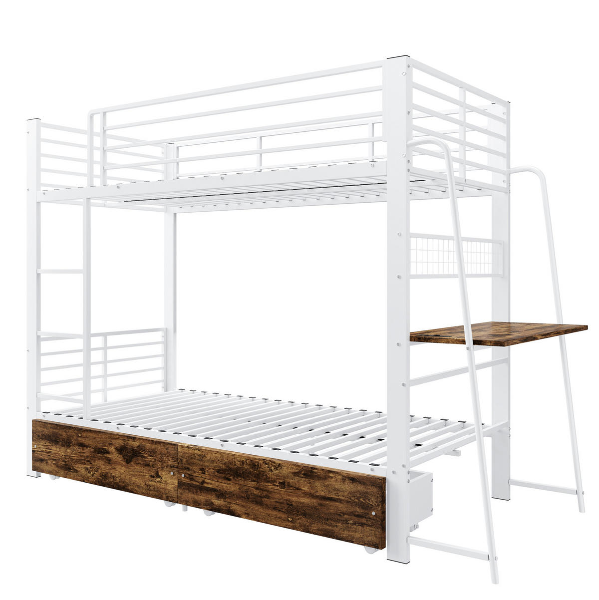 ETAGENBETT 90x200 cm mit Stauraumschubladen, bis 250 kg pro Liegefläche - Schwarz, Holzwerkstoff (90/200cm) - IVMEU