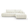 ECKSOFA GIOIA R-S Creme Boucle-Stoff mit Schlaffunktion - Creme, Holz (276/176cm) - MASSENO
