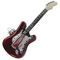 CHRISTBAUMSCHMUCK E-Gitarre Rot 11cm (Glas / 1 Stk.) - Rot, Glas (4/11/2cm) - Krebs Glas Lauscha