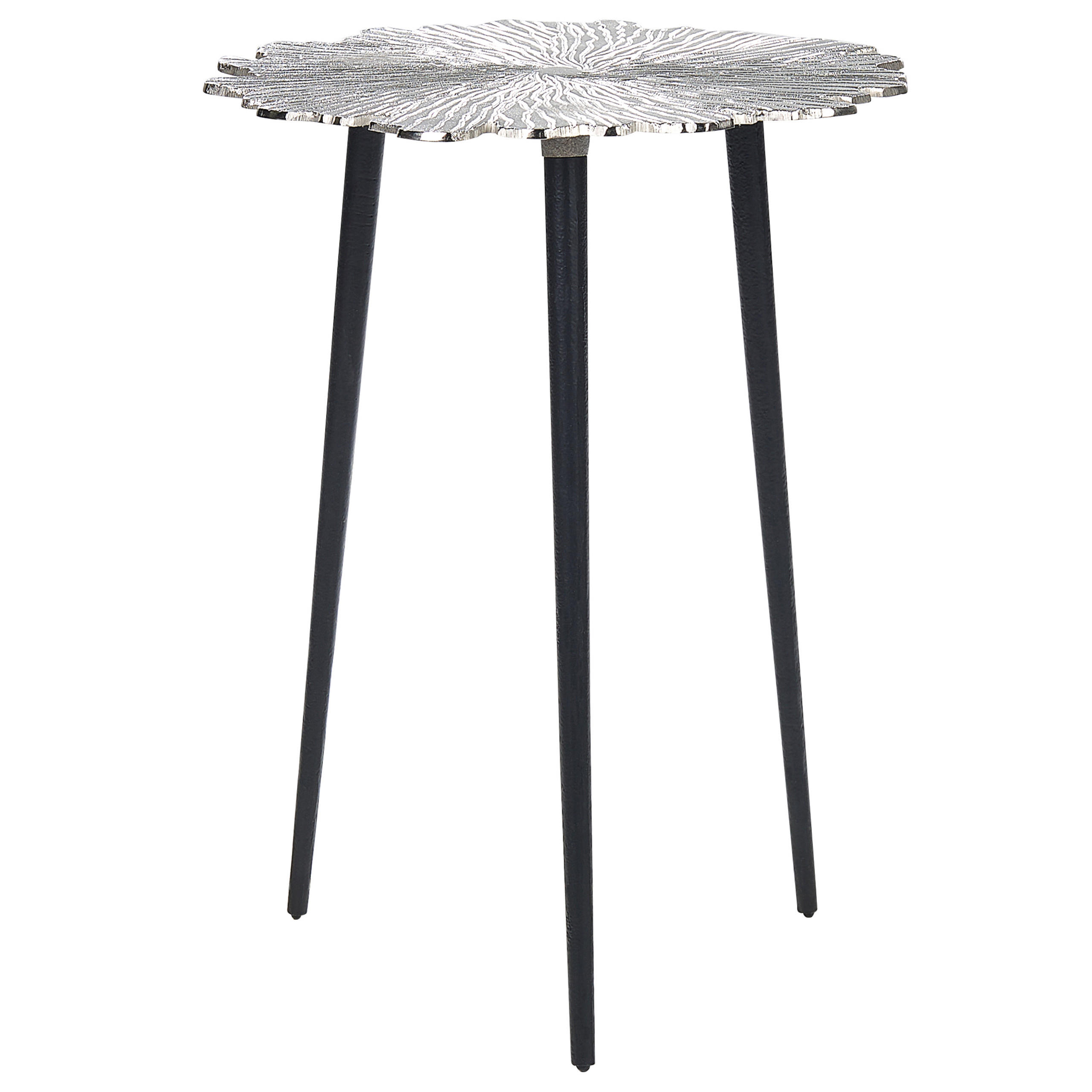 BEISTELLTISCH silber/schwarz rund 36 cm Puhoi - Silberfarben/Schwarz, Metall (36/36/46cm) - Beliani