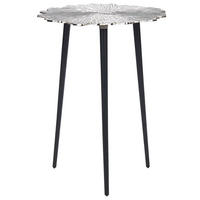 BEISTELLTISCH silber/schwarz rund 36 cm Puhoi - Silberfarben/Schwarz, Metall (36/36/46cm) - Beliani