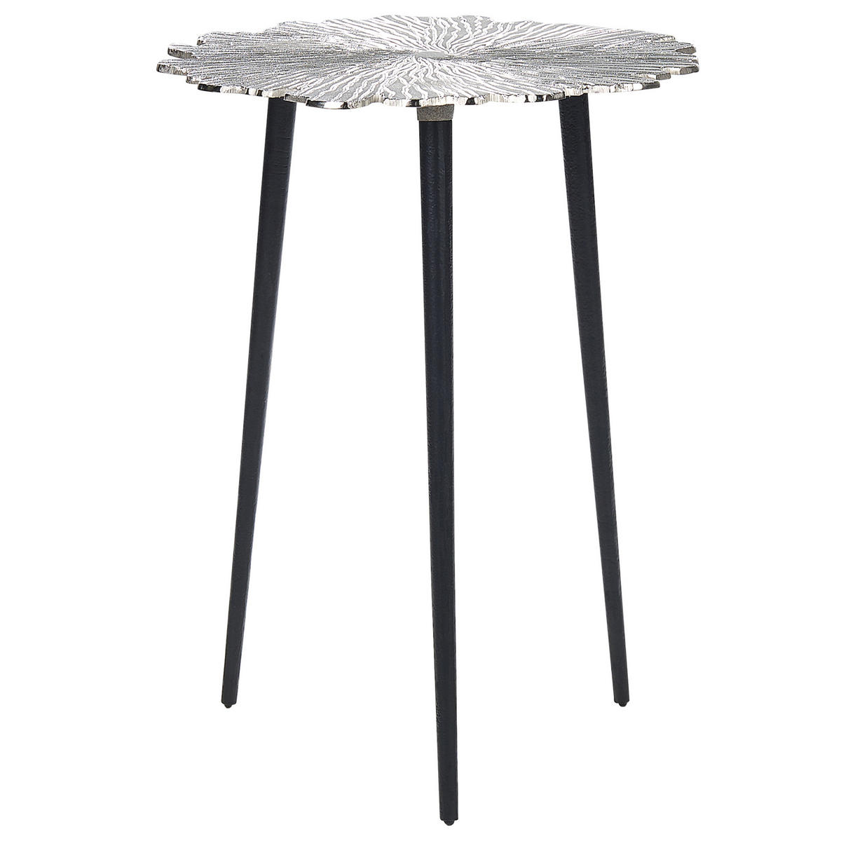 BEISTELLTISCH silber/schwarz rund 36 cm Puhoi - Silberfarben/Schwarz, Metall (36/36/46cm) - Beliani