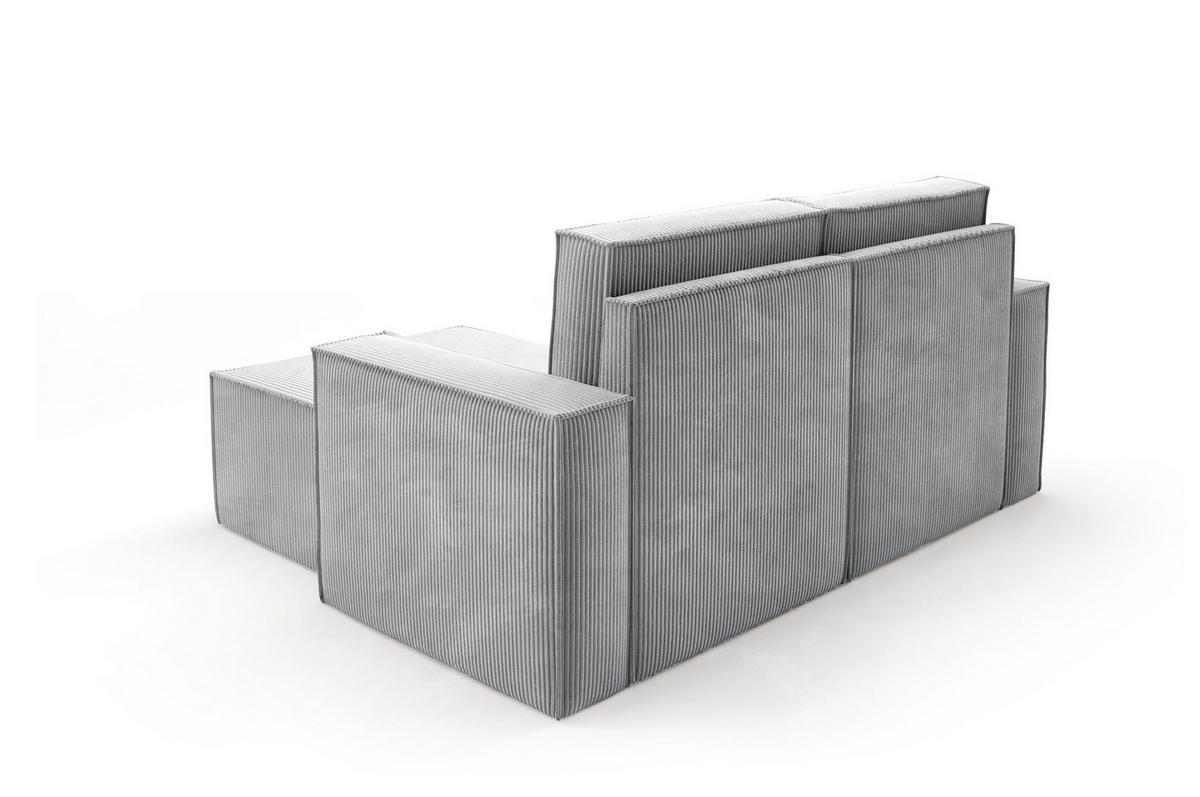 ECKSOFA Orto Hellgrau, Zweisitzer Kordecksofa linke seite - Hellgrau, Holzwerkstoff/Textil (180/141cm) - Bettso