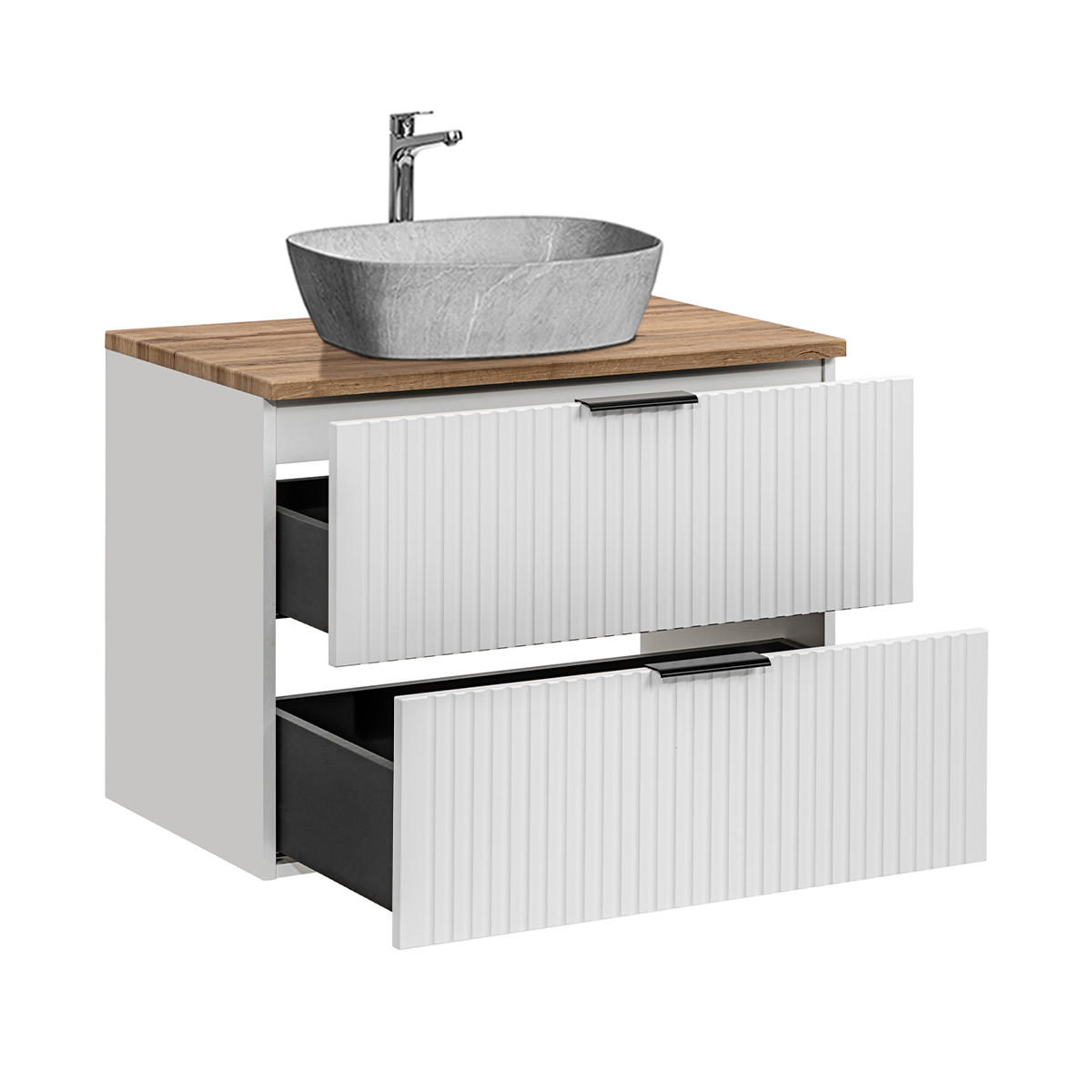 WASCHTISCH 80.6cm Adriel Weiß - Weiß, Holzwerkstoff (80.6/59/46cm) - Petits-meubles