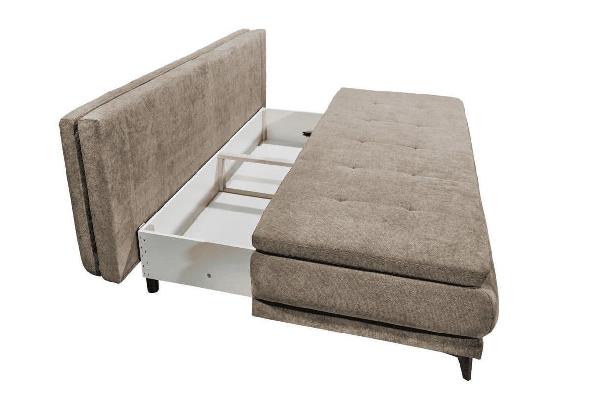 SCHLAFSOFA mit Bettkasten und Schlaffunktion - Schwarz/Braun, Holz/Kunststoff (210/96/106cm) - ed exciting design