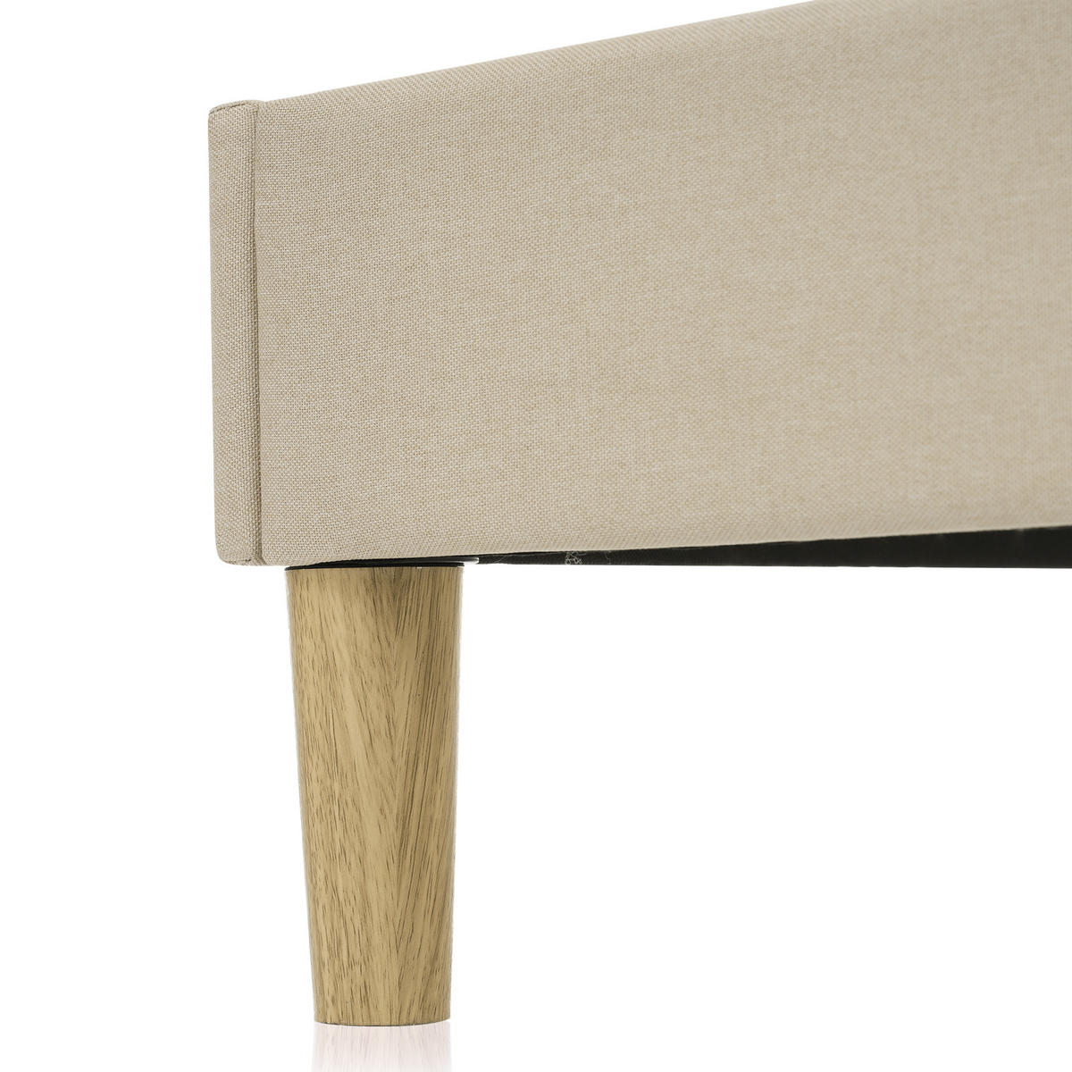 POLSTERBETT 140/200 cm mit LED-Beleuchtung, verstellbarem Kopfteil und Leinenbezug, Beige - Beige, Textil - Redom