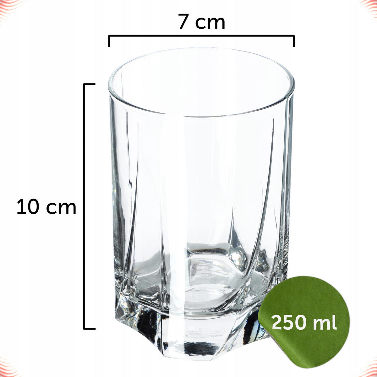 GLÄSER für Getränke und Getränke 245 ml, 6 Stk. - Transparent, Glas (0.245L) - KADAX