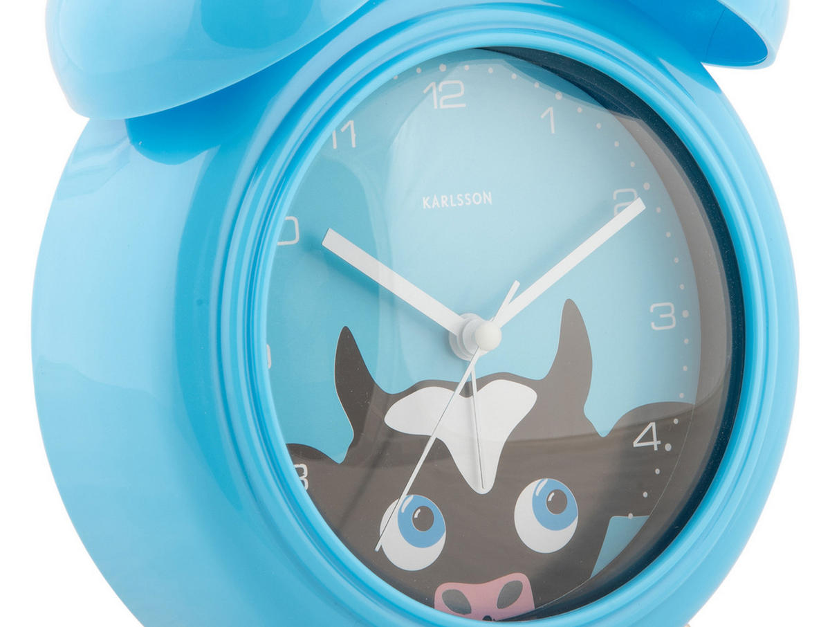 WECKER Peekaboo Cow 15.2/15.2/18.2 cm - Blau, Kunststoff (15.2/18.2/15.2cm) - Karlsson