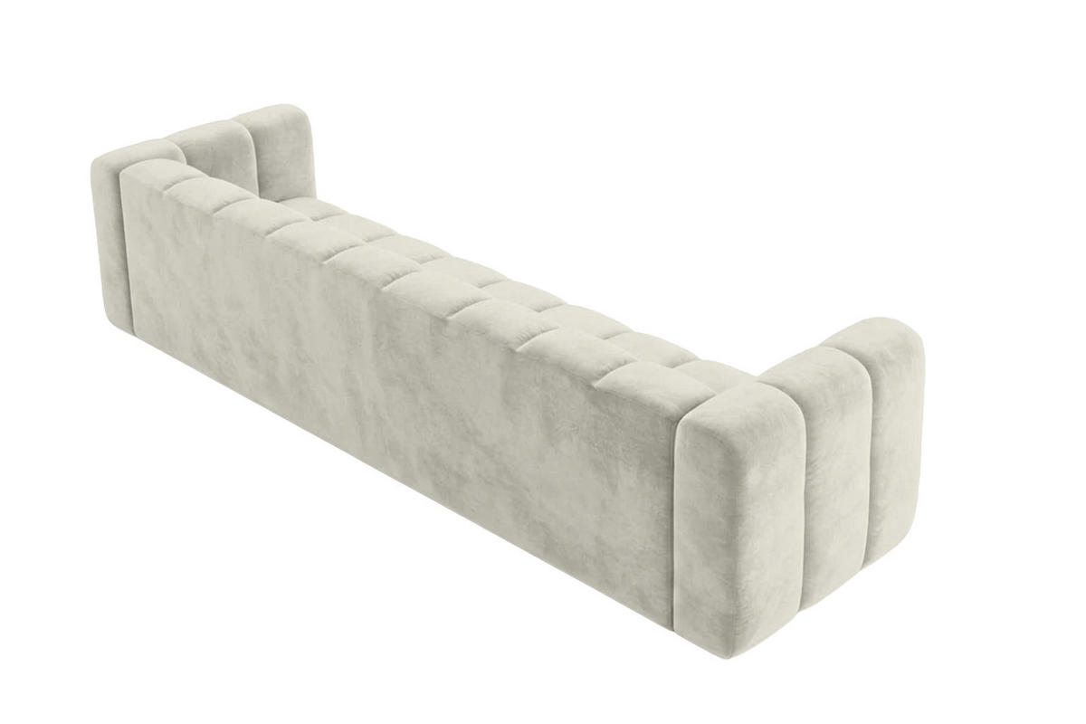 POHOVKA 5místná Modulární, Sametová Látka Riviera, Ecru, GRAND - krémová, dřevo (314/70/89cm) - Kaiser Möbel