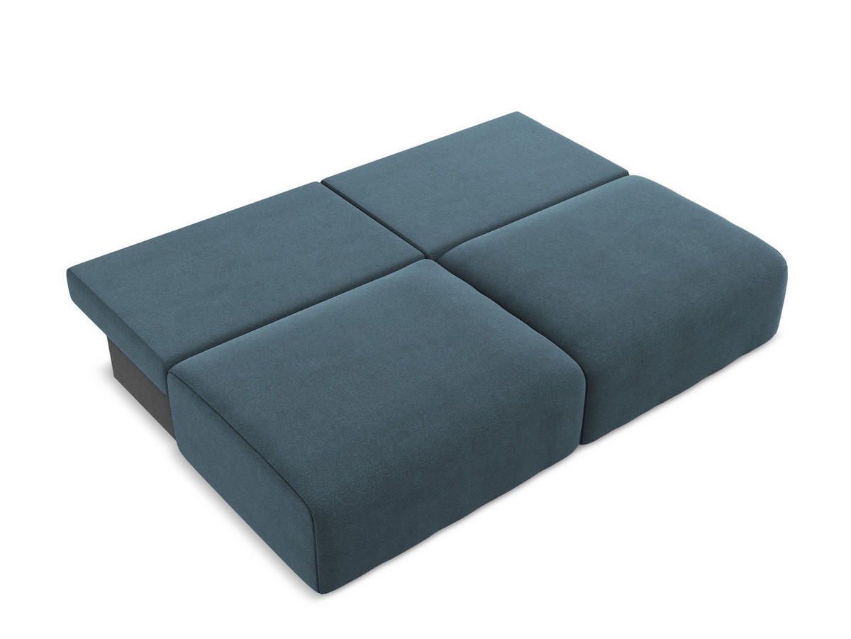 3-SITZER SOFA mit Schlaffunktion Strukturstoff Stoff Blau - Blau/Pink, Kunststoff/Textil (216/79/102cm) - Makamii