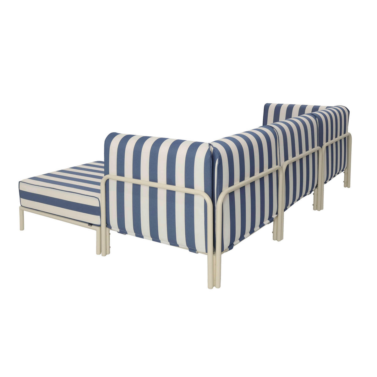GARTENSOFA mit 4 Sitzplätzen, Blau - Blau, Textil - Oviala
