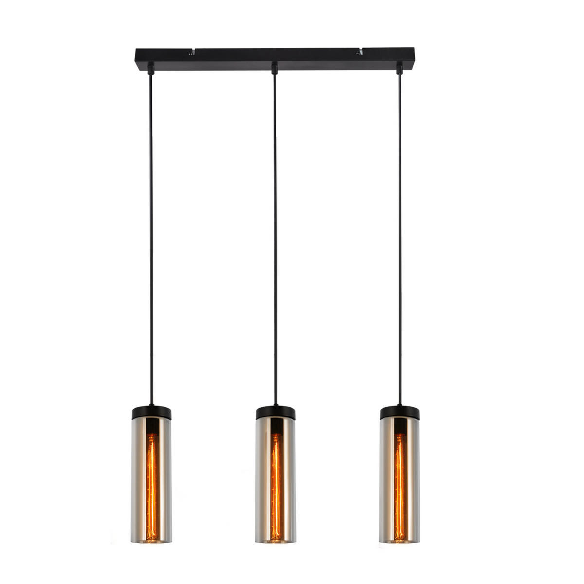 HÄNGELEUCHTE Kessm 46/10/158 cm - Schwarz, Metall (158/46/10cm) - ZMH