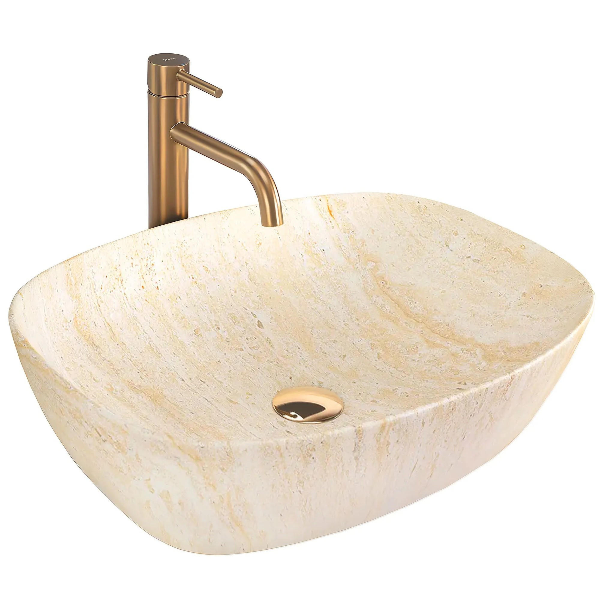 REA Aufsatzwaschbecken Beige 39.5x14x51 cm