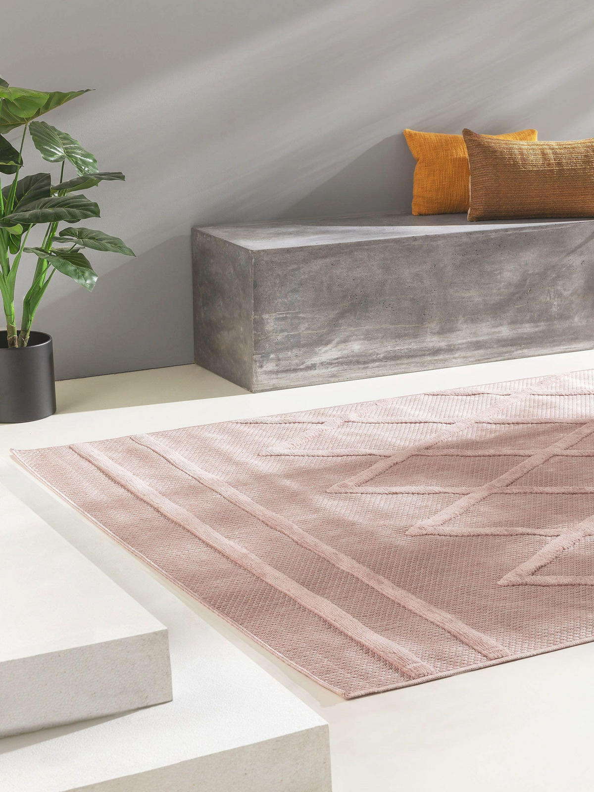 OUTDOORTEPPICH Bonte Rosa 240x340 cm - Rosa, Textil (240/340cm) - benuta Nest