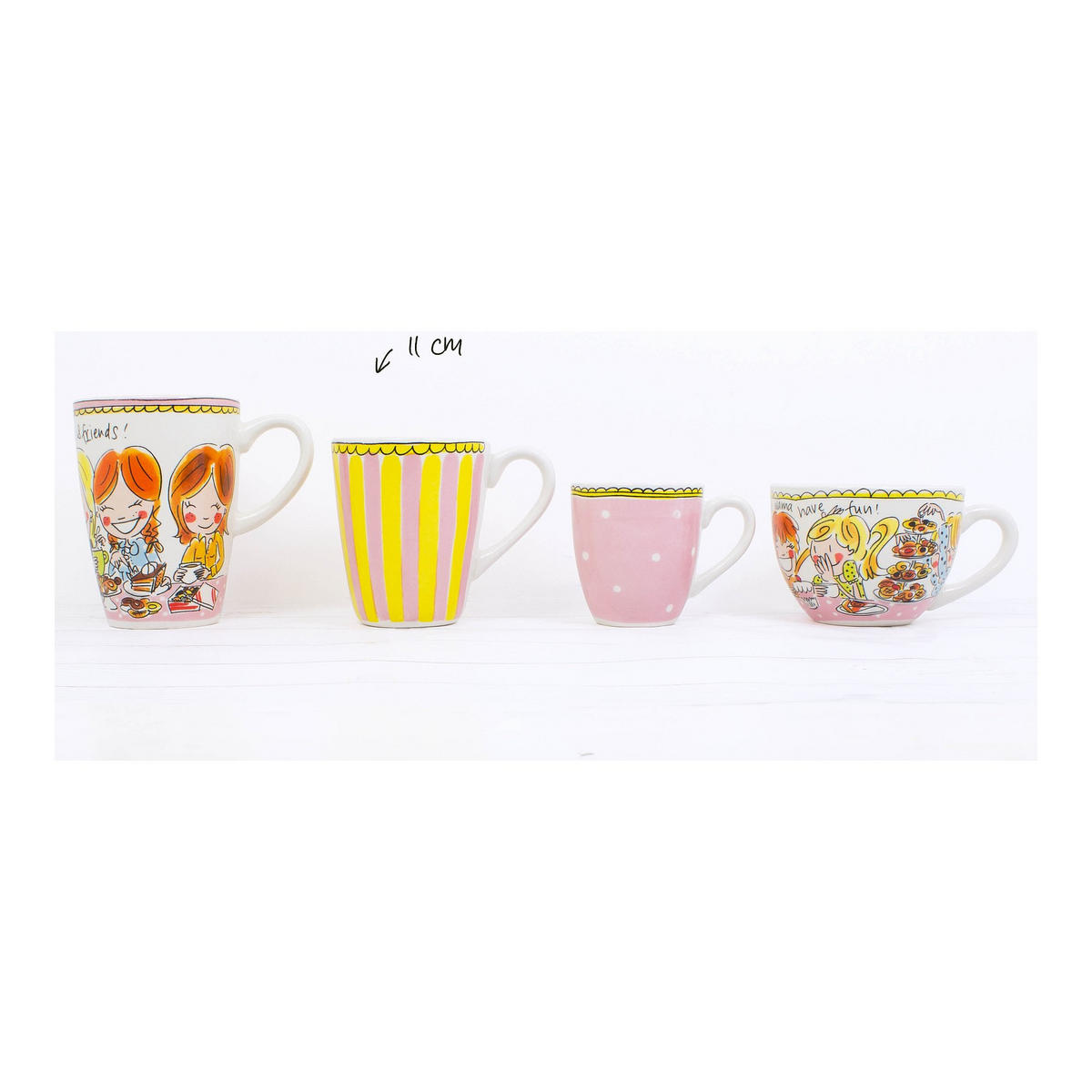 BECHER Punkt in Rosa - 350 ml - Pink, Keramik (0.35L) - Blond Amsterdam