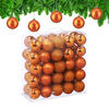 50XWEIHNACHTSKUGELN - Orange, Kunststoff (6/7/6cm) - Relaxdays