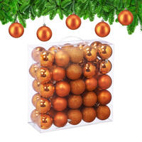 50XWEIHNACHTSKUGELN - Orange, Kunststoff (6/7/6cm) - Relaxdays
