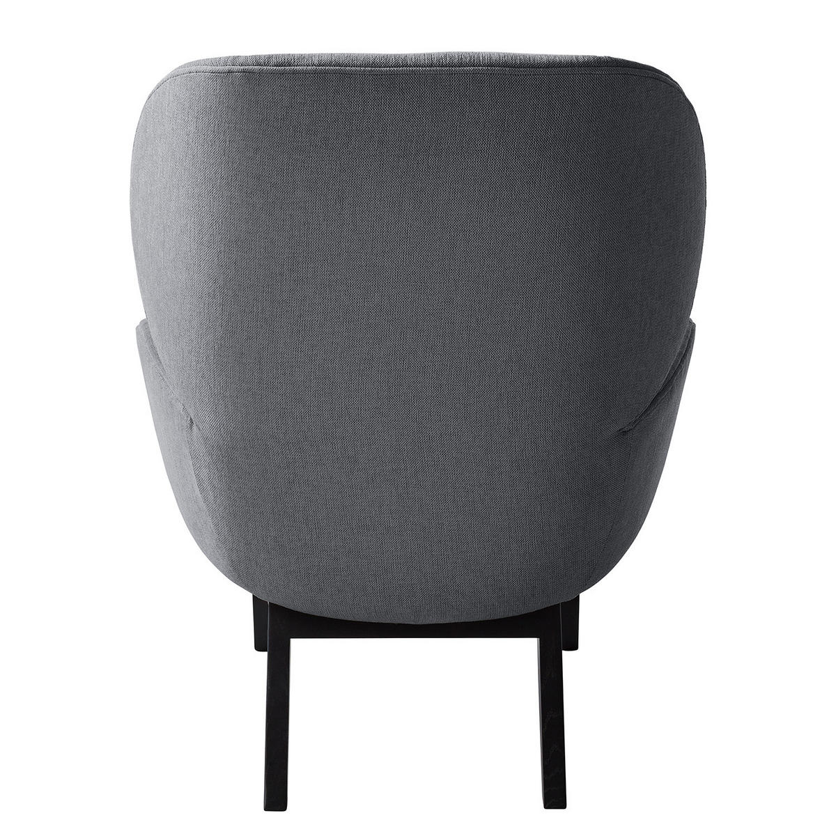 SESSEL - Schwarz/Grau, Eichenholz/Textil (82/102/90cm) - home24