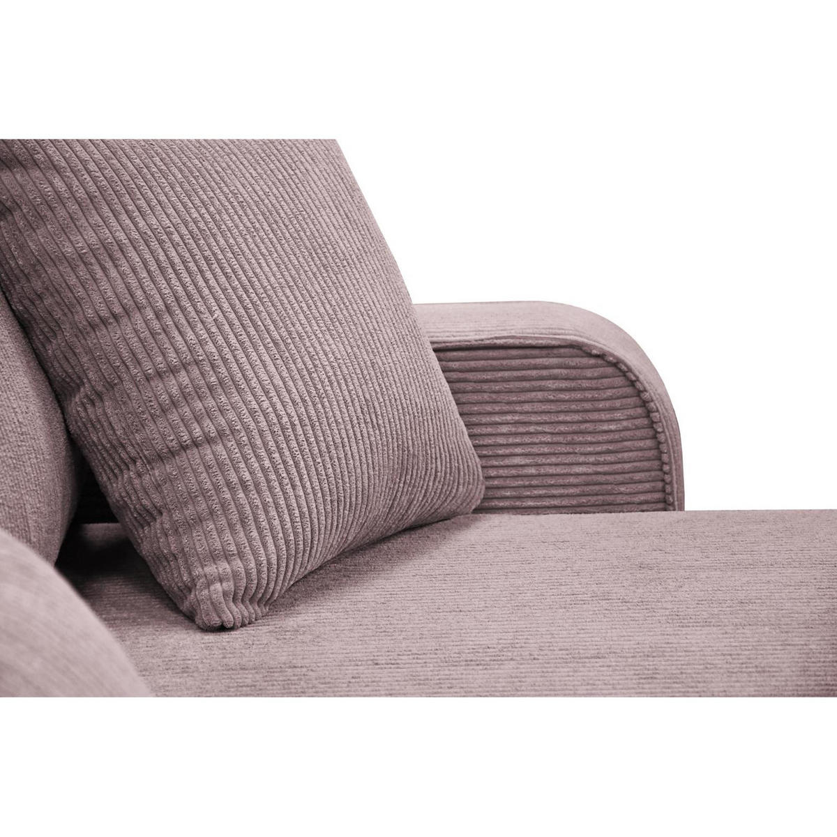 ECKSCHLAFSOFA Primo L rosa - Schwarz/Rosa, Textil (290/185cm) - Beautysofa