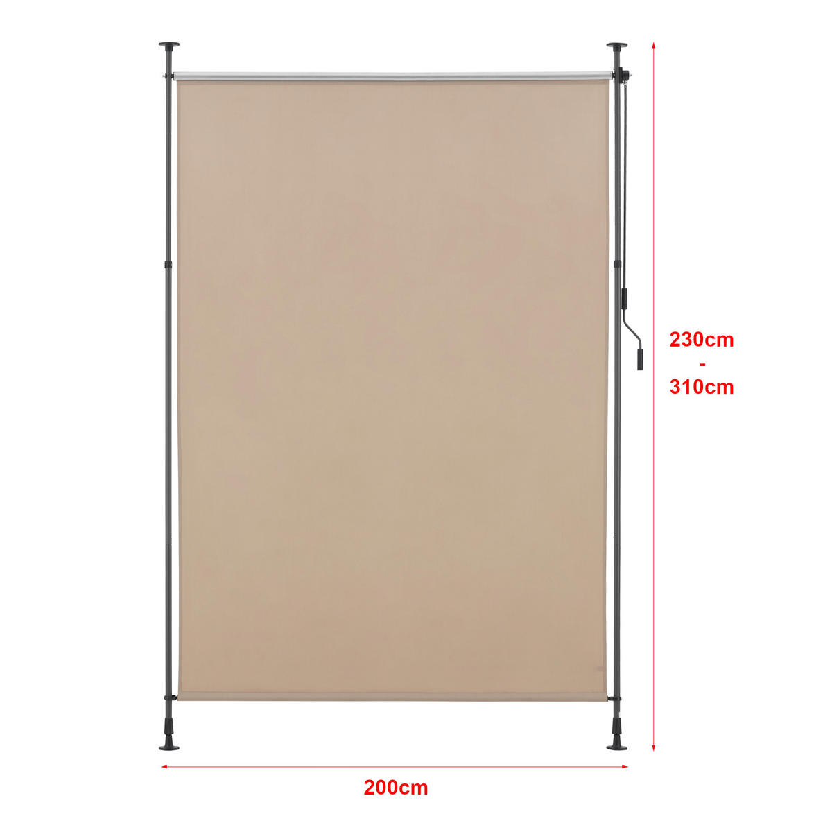 AUSSENROLLO Cimarra - Sandfarben, Textil/Metall (200/270cm) - pro.tec