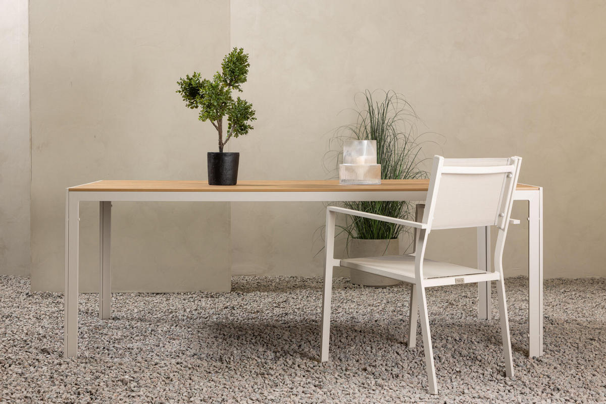 GARTENESSTISCH BREAK Beige 90x205x74 cm - Beige, Metall (205/90/74cm) - FURNLUX