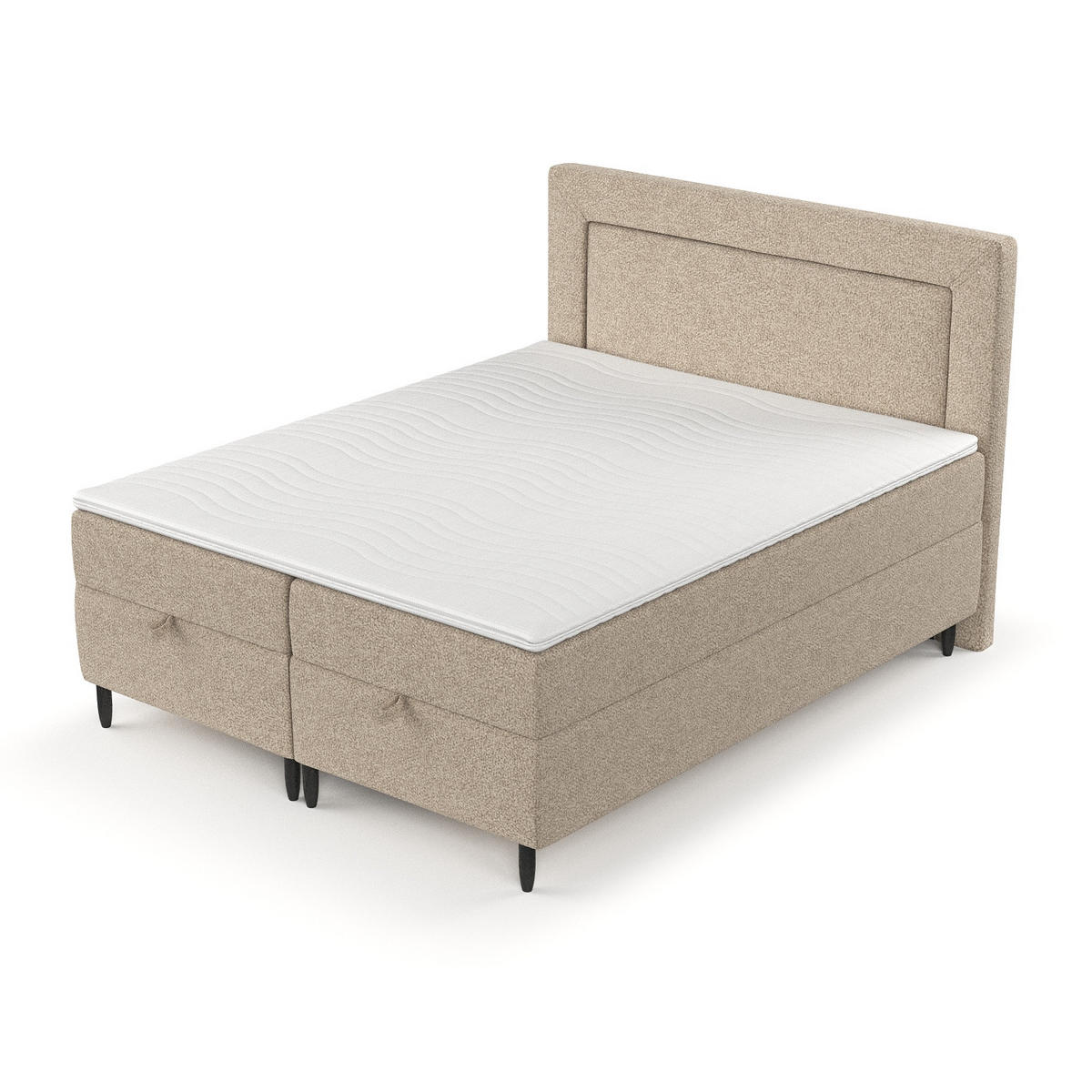 BOXBETT Nea Beige 180/200 cm - Beige/Schwarz, Holz/Holzwerkstoff (180/200cm) - Maison de Reve