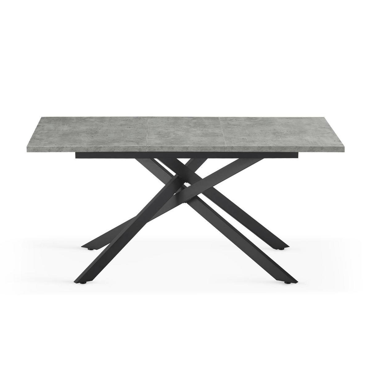 ESSTISCH LARS 120-160/80/76 cm Beton - Anthrazit, Holz (80/120/76cm) - B&D Home