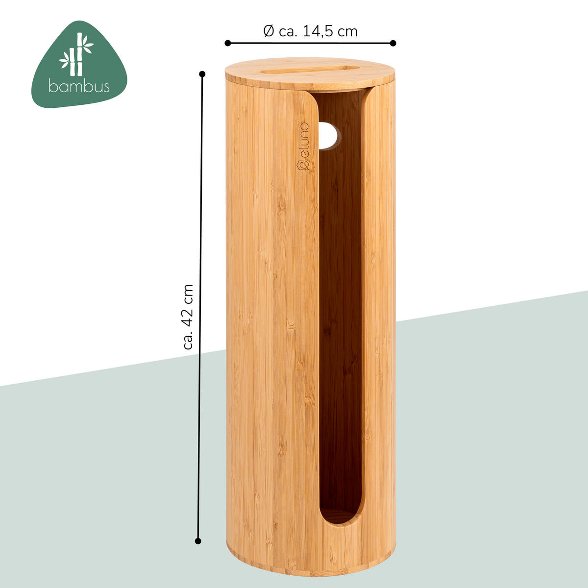 TOILETTENPAPIERAUFBEWAHRUNG, für 4 Rollen, Bambus - Braun, Holz (14.5/42/14.5cm) - eluno