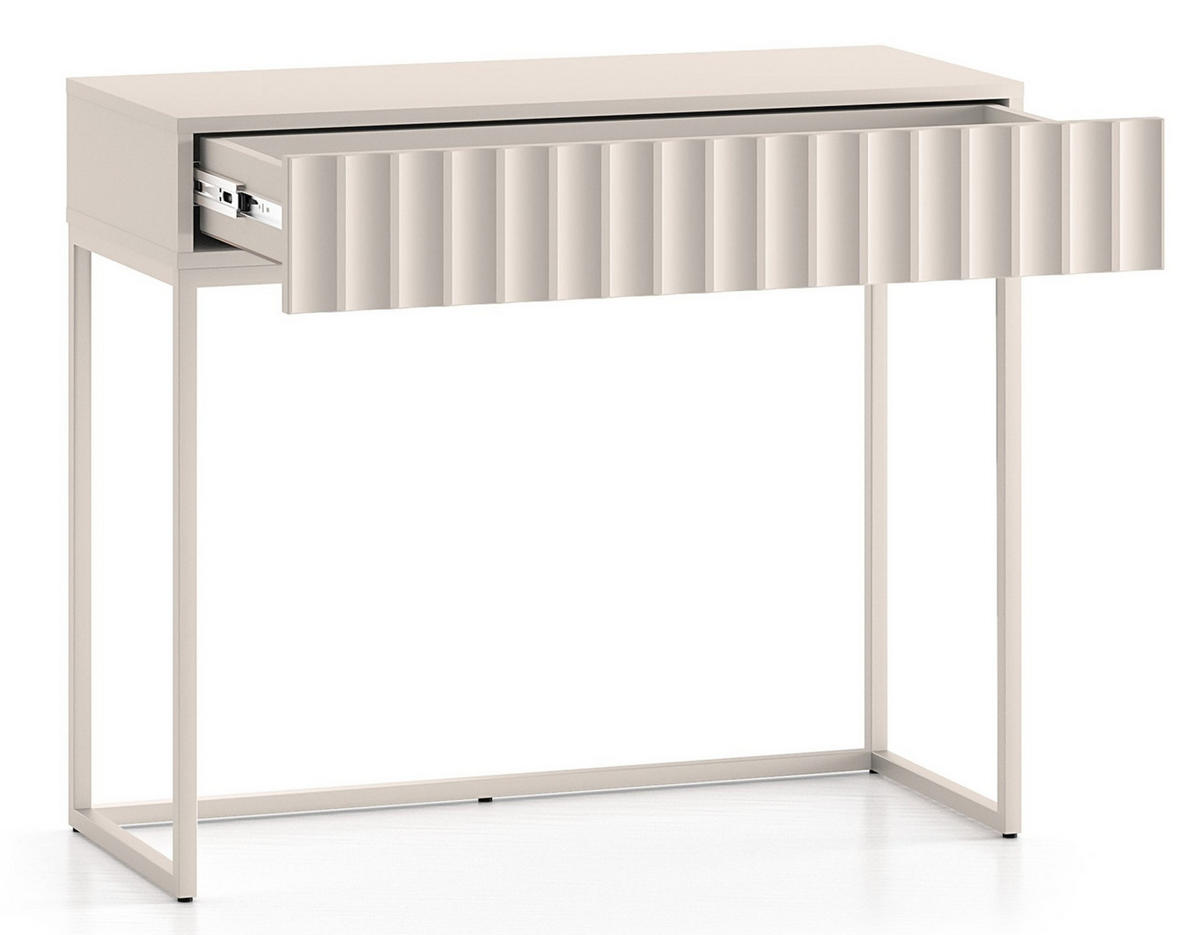 SCHMINKTISCH Derriva Hellbeige 91 cm - Ecru/Beige, Holzwerkstoff/Metall (40/91.6/78.1cm) - Selsey