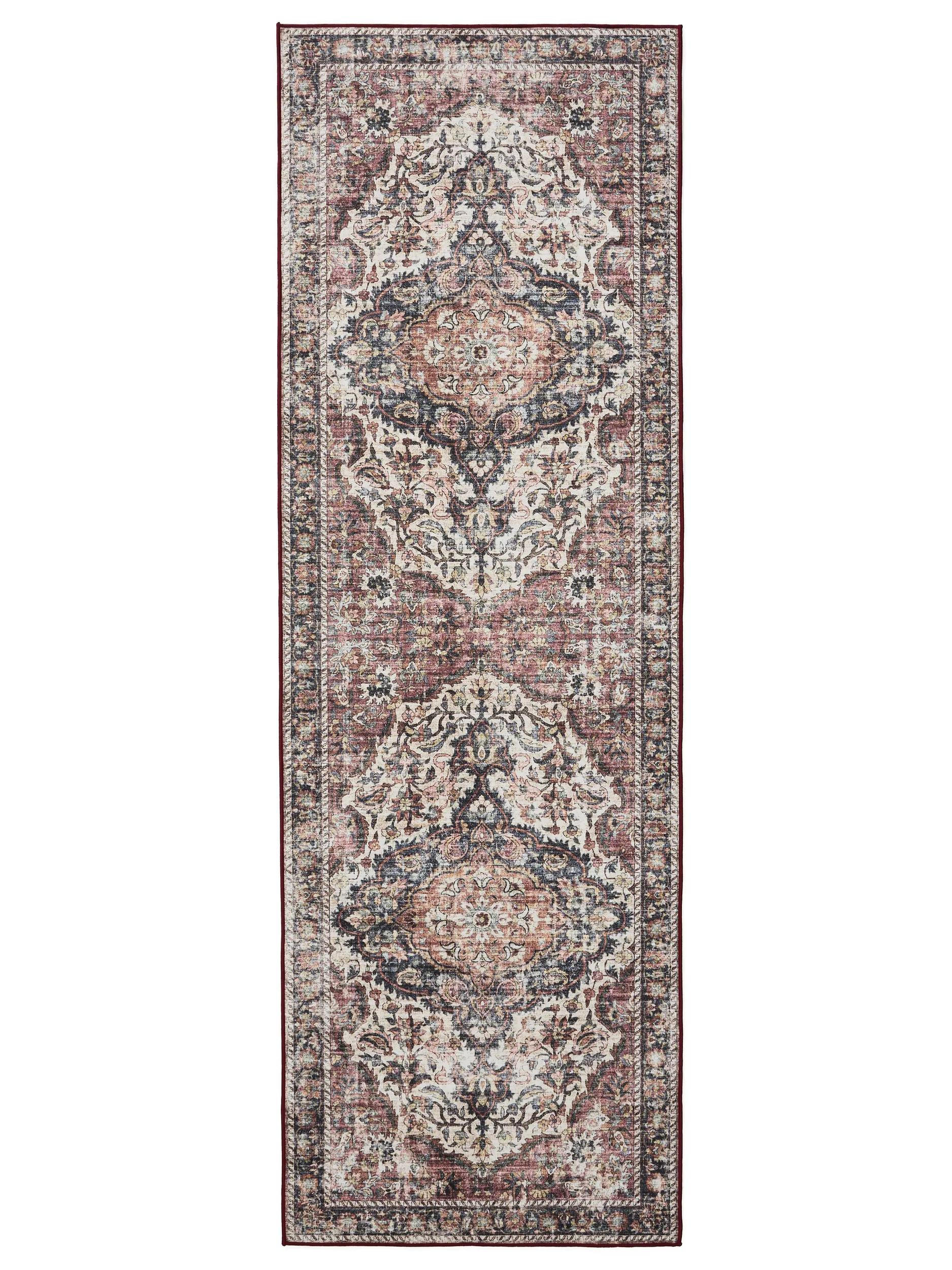 VINTAGE-LÄUFER George waschbar 80x240 cm - Rot/Multicolor, Kunststoff (80/240cm) - benuta