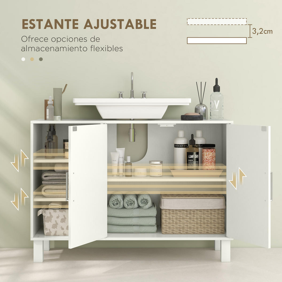HÄNGESCHRANK Creme 1 Stück - Beige, Kunststoff (90/63/30cm) - GiPP
