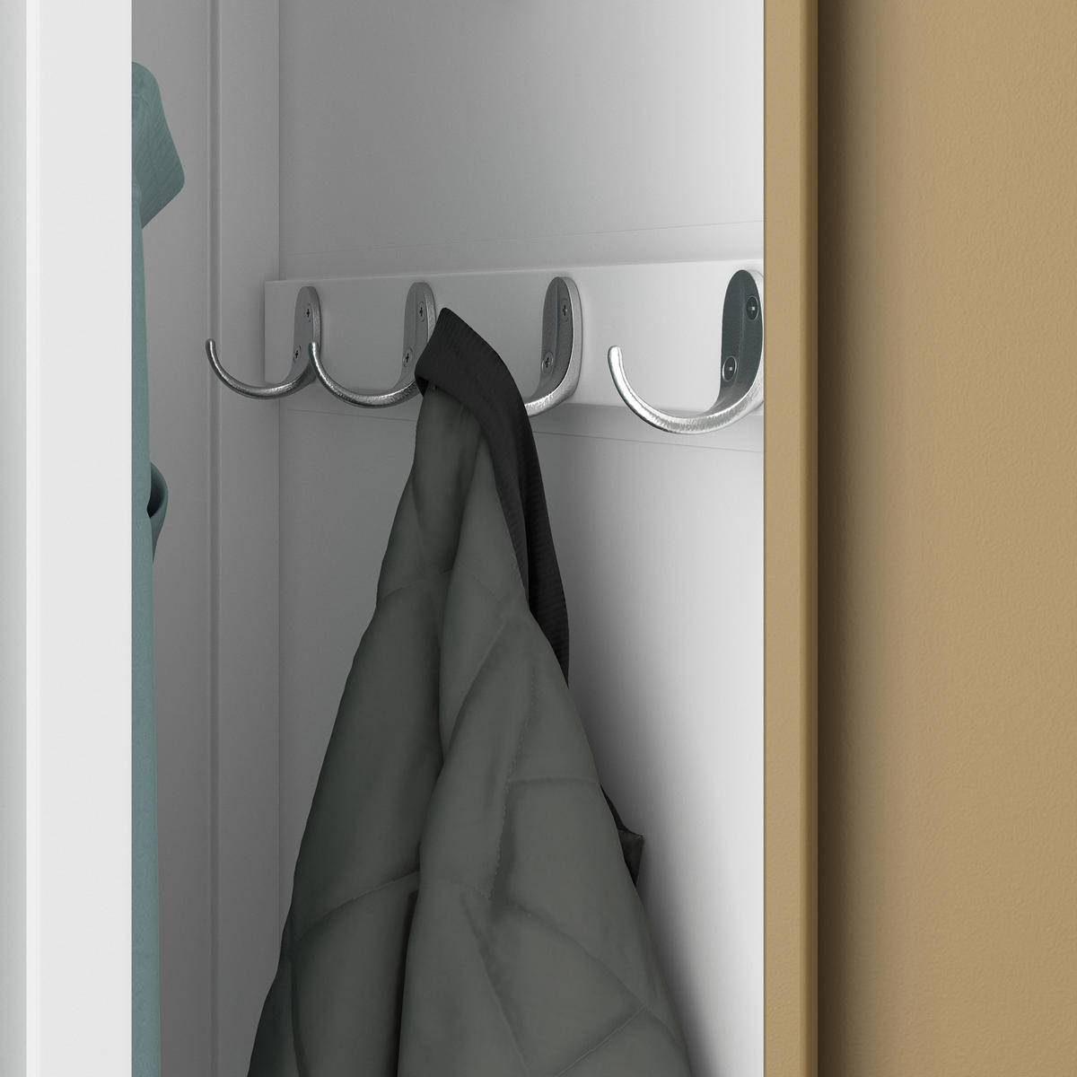 PERSONALSCHRANK KACPER 180x80x50 cm - Nussbaumfarben/Weiß, Metall (80/180/50cm) - Jan Nowak