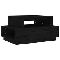 COUCHTISCH Schwarz 80x55x40,5 cm Massivholz Kiefer - Schwarz, Holz (80/55/40.5cm) - furnicato