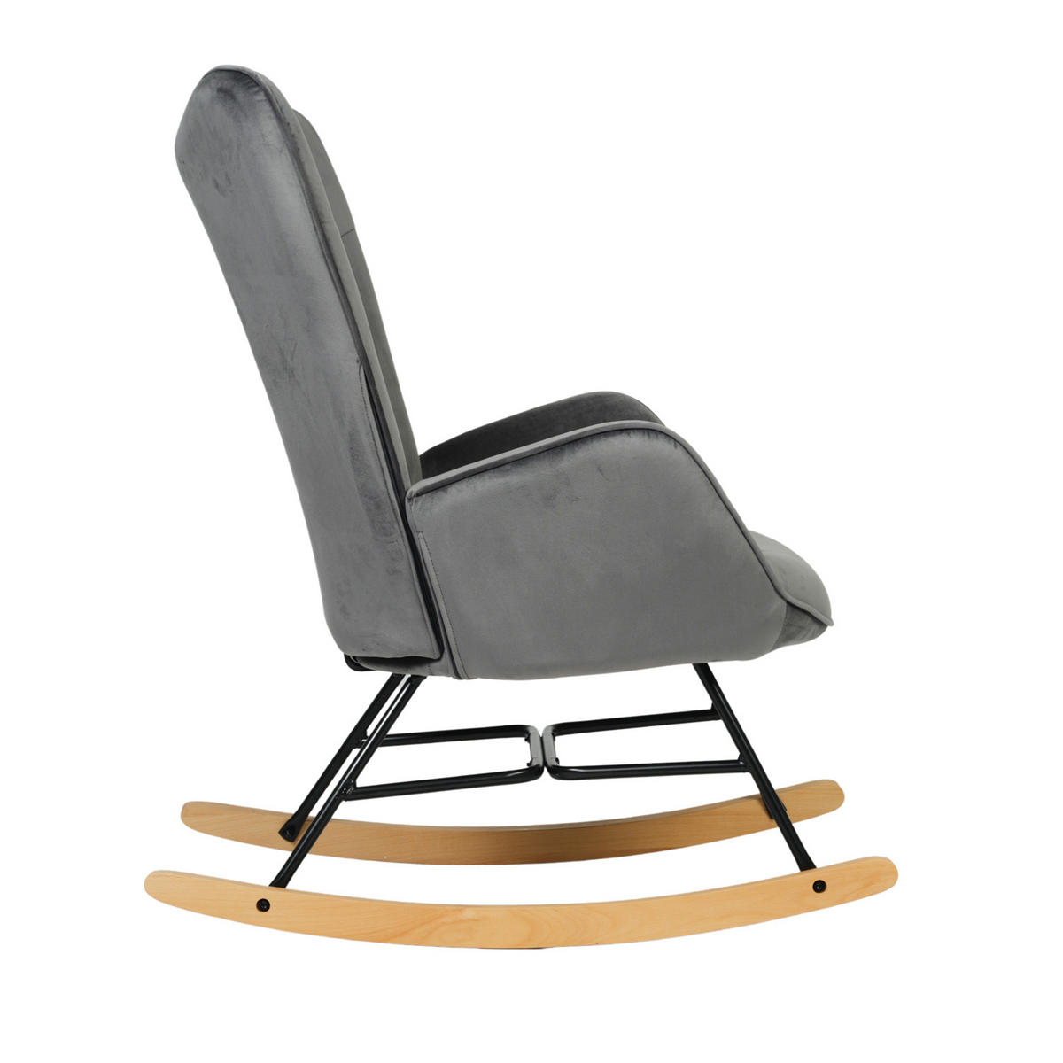 SCHAUKELSTUHL in Velvet Dunkelgrau - Grau, Metall (58/96/85cm) - Meubles Cosy