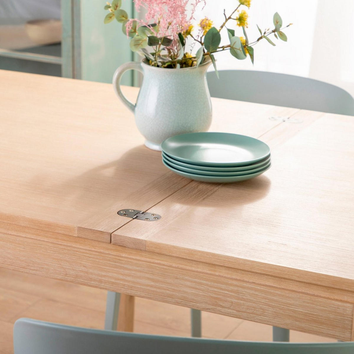 AUSZIEHBARER TISCH Dina Natürlich 90 - 180 cm x 78,5 cm - Naturfarben, Holzwerkstoff (90/90/78cm) - Klast Home