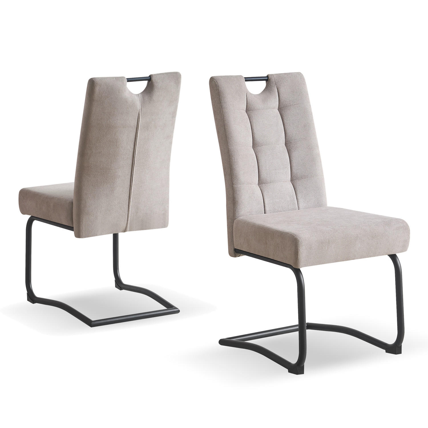 SCHWINGSTUHL SOFIA Grau 2 Stück - Grau, Textil/Metall (48/97/60cm) - B&D Home