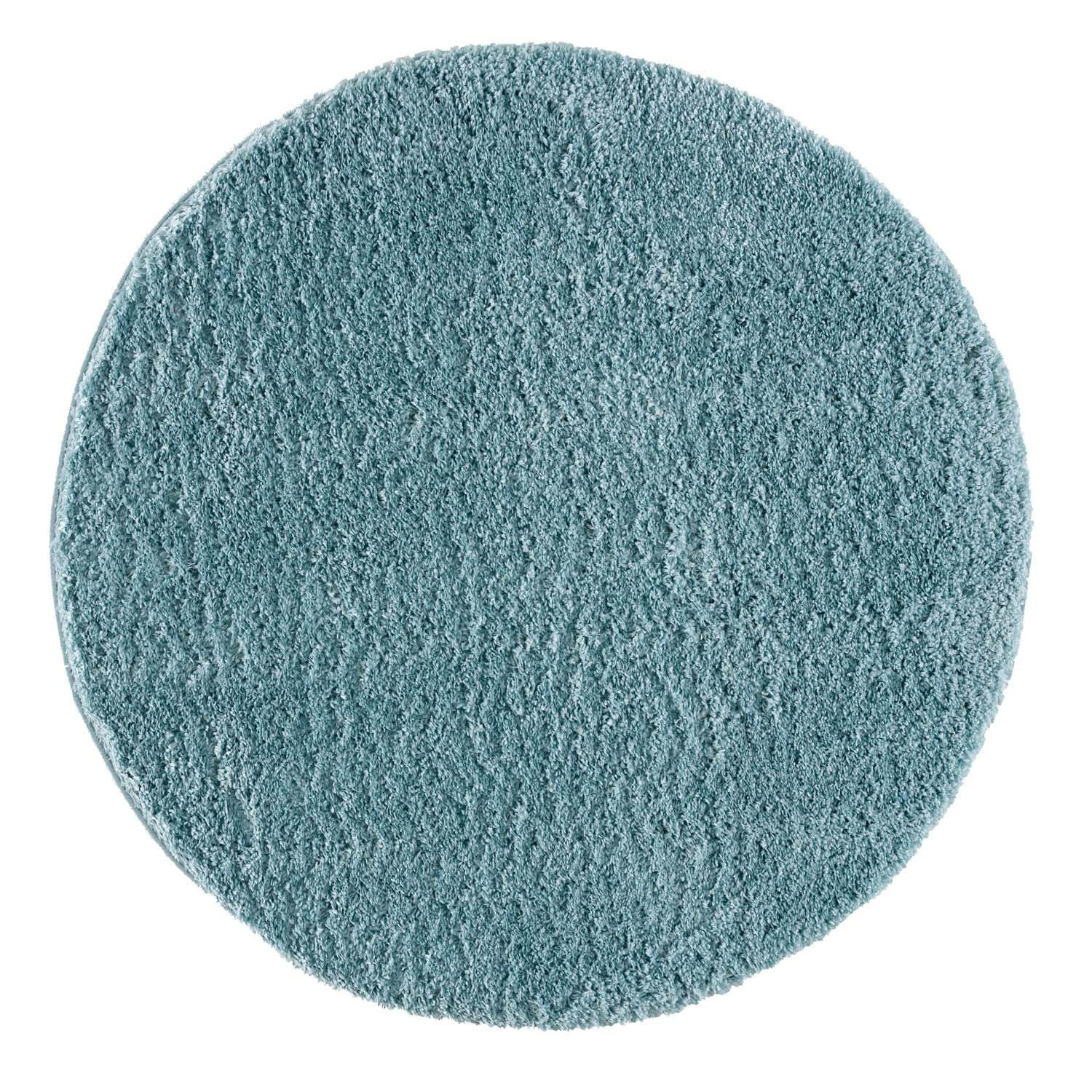 HOCHFLOR-TEPPICH Shaggy Pulpy 100 Blau 200 cm Rund - Blau, Textil (200/200cm) - carpet city
