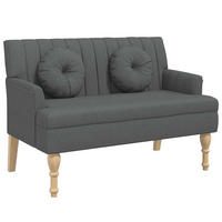 SITZBANK Mit Kissen Dunkelgrau 113/64,5/75,5 Cm Stoff - Grau, Textil (64.5/75.5/113cm) - vidaXL