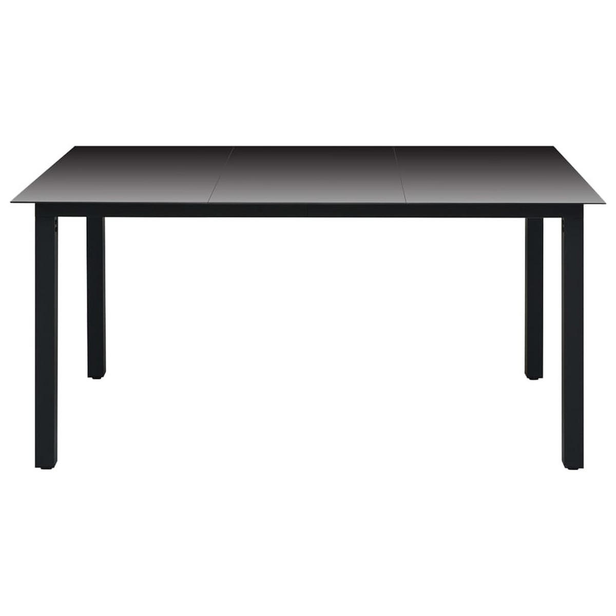 GARTEN-ESSGRUPPE 5-teilig Schwarz - Schwarz, Kunststoff - vidaXL