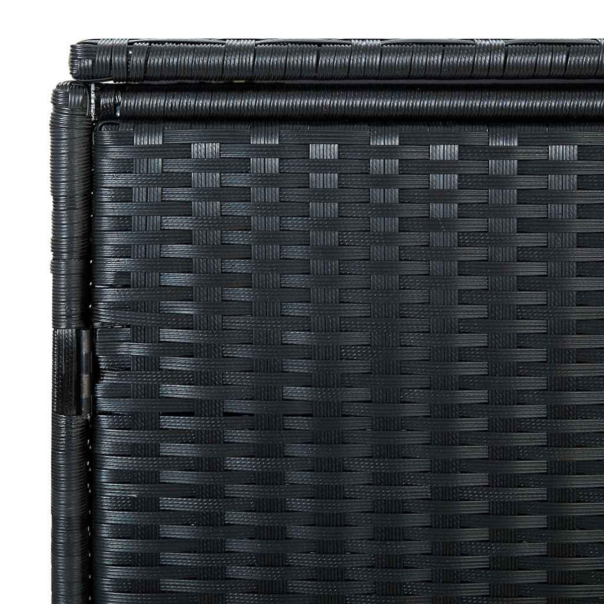 MÜLLTONNENBOX für 2 Tonnen, 148/80/111 cm, aus Poly Rattan, Schwarz - Schwarz, Naturmaterialien (80/111/148cm) - vidaXL