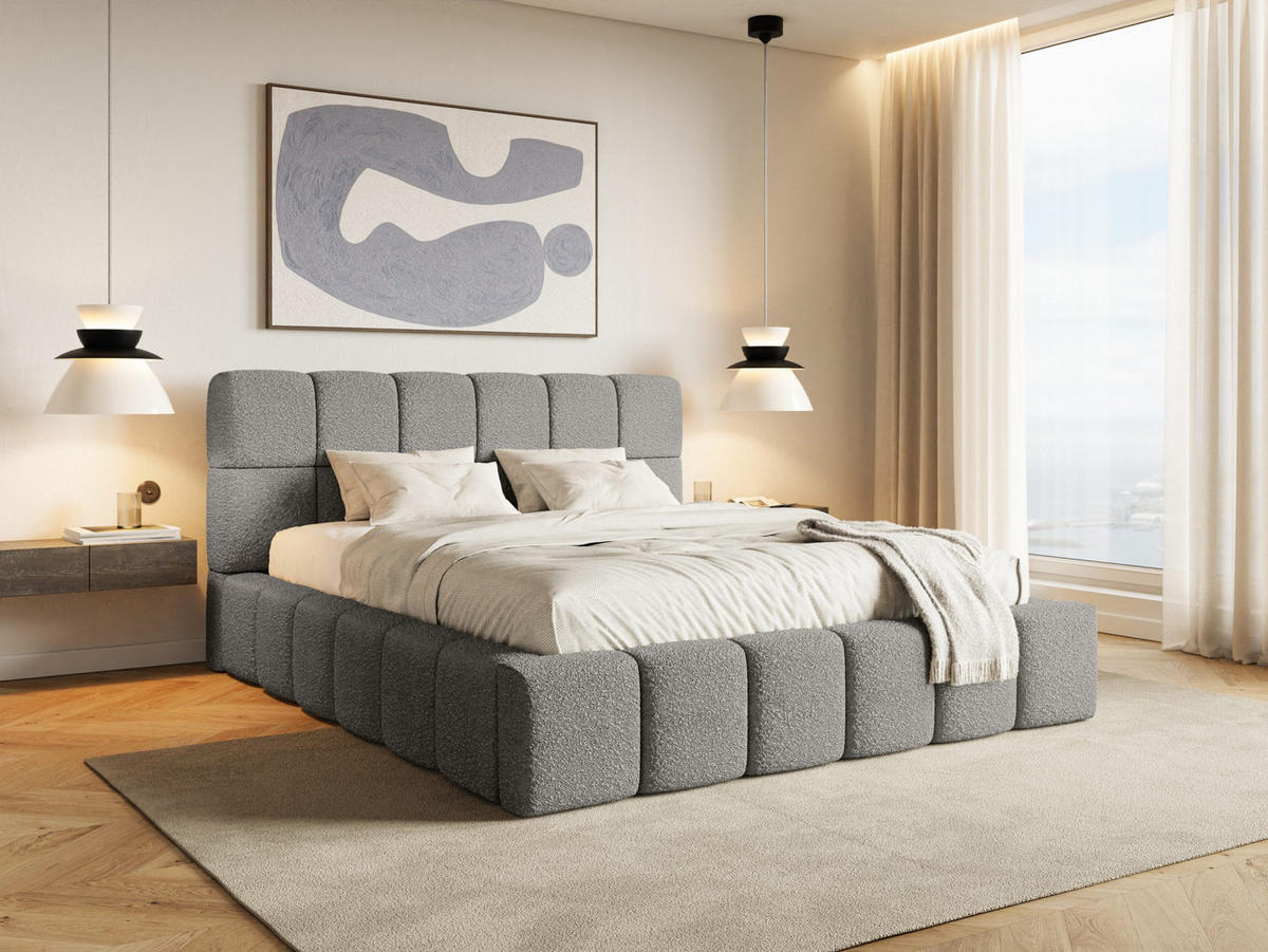 POLSTERBETT Lund 180x200 cm, Anthrazit - Anthrazit, Textil (180/200cm) - Fedve