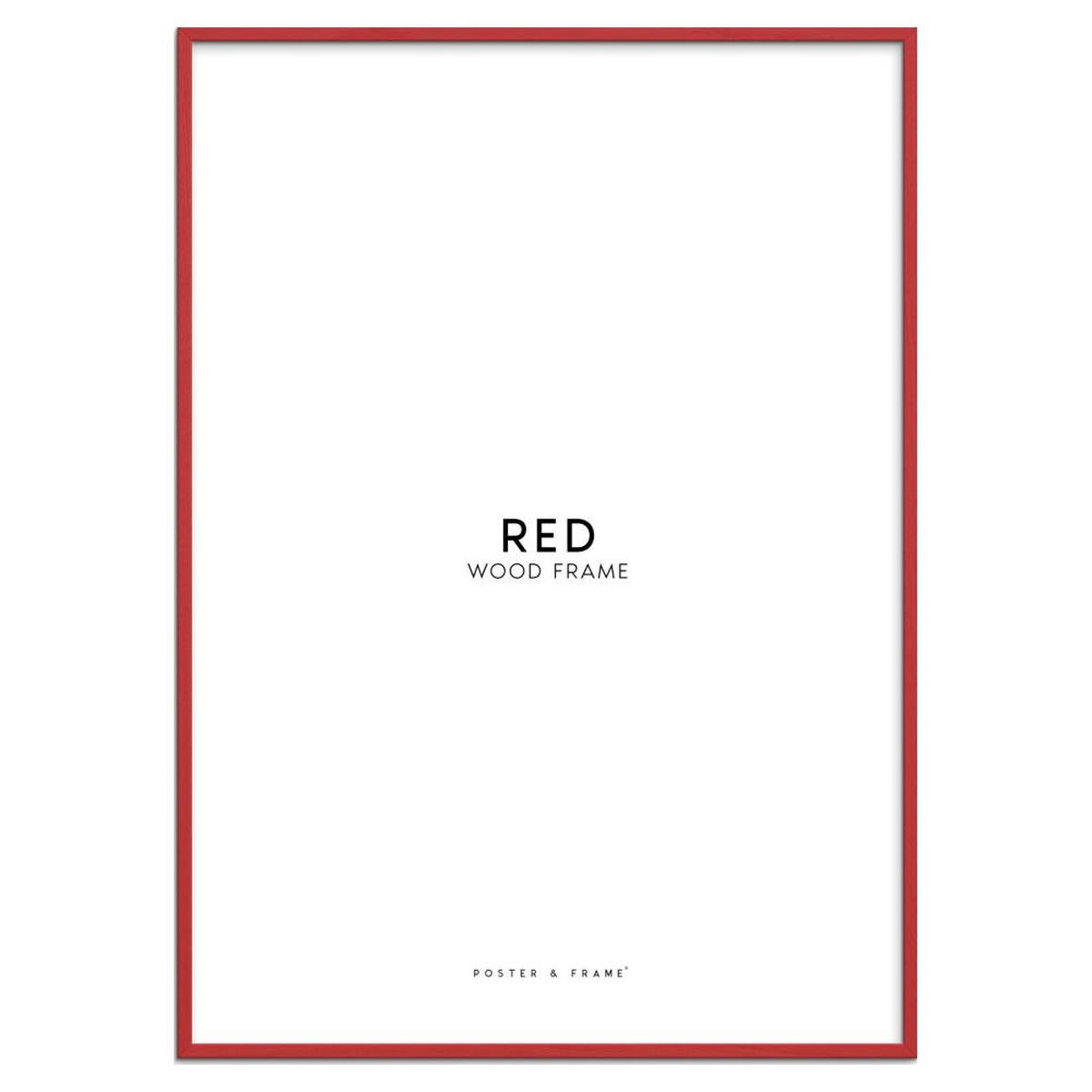 RAHMEN Rotes Holz Acryl - Rot, Holz/Papier (60/80/2cm) - Poster&Frame
