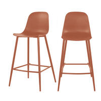 BARHOCKER - Plastik - Terrakotta - 4er-Set - Terracotta, Kunststoff (48/92/50cm) - Drawer