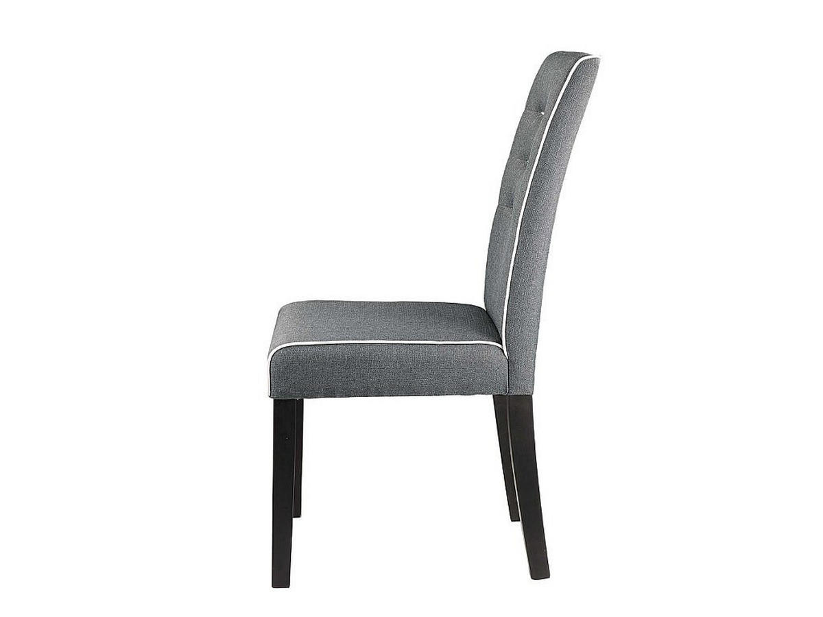 STUHL 6er-Set - Stoff & Kautschukholz - Grau - GABELLE - Grau, Textil (59.5/100/47cm) - Vente-Unique