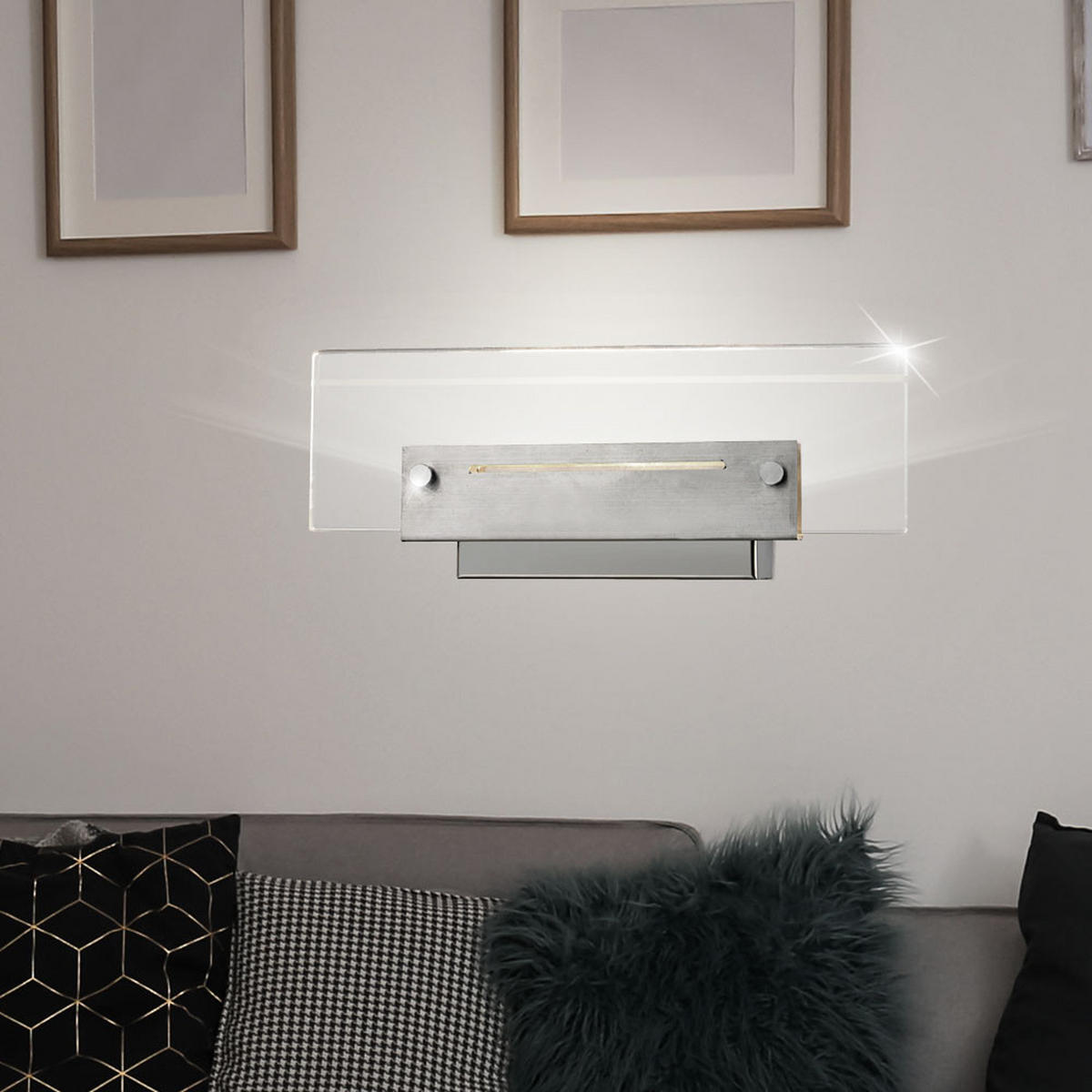 LED WANDLEUCHTE Metall Chrom Silber - Silberfarben, Metall (11/5.5/26cm) - Esto