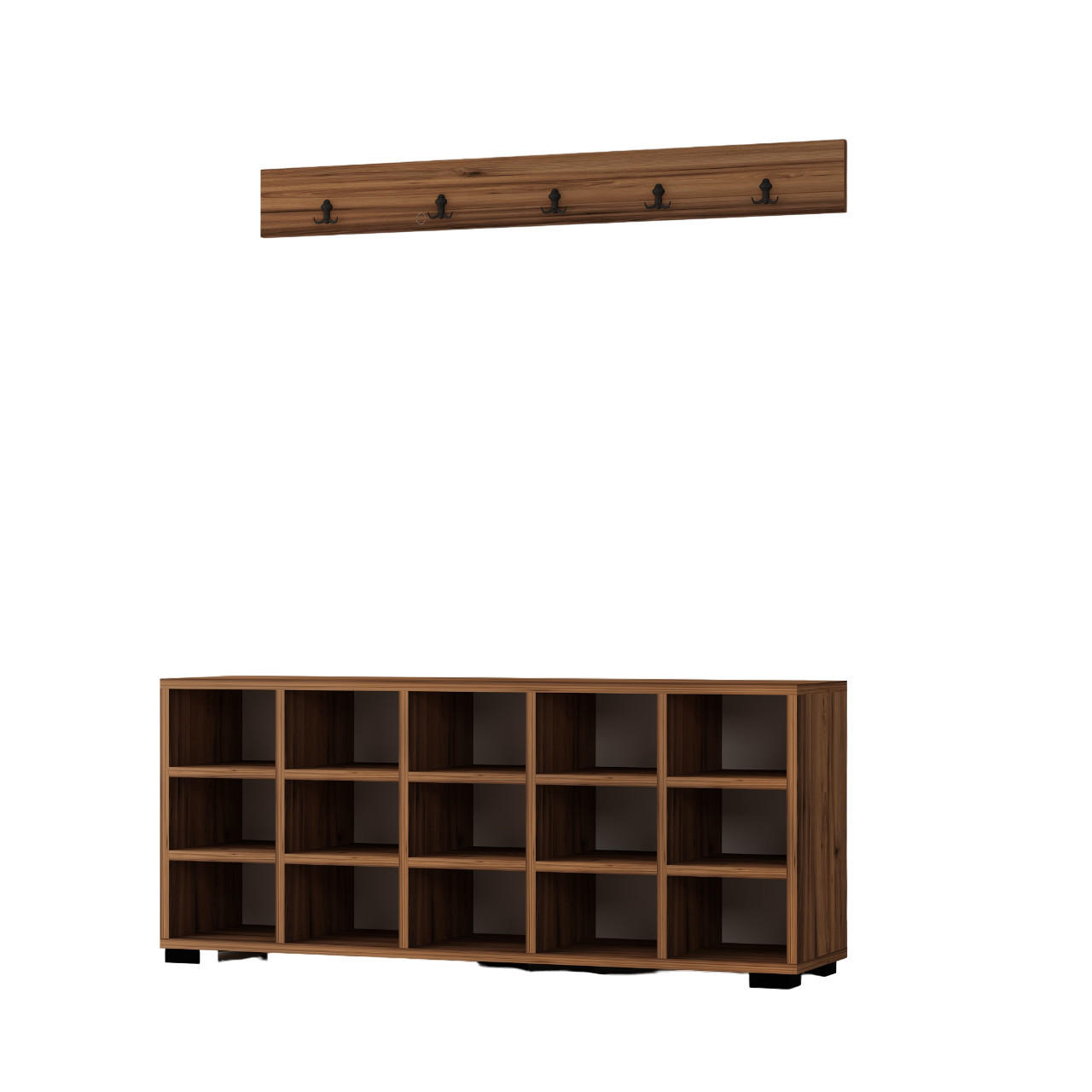 SCHUHSCHRANK Daisy Braun 9703 - Schwarz/Braun, Holzwerkstoff/Metall (120/51.6/29.6cm) - moebel17